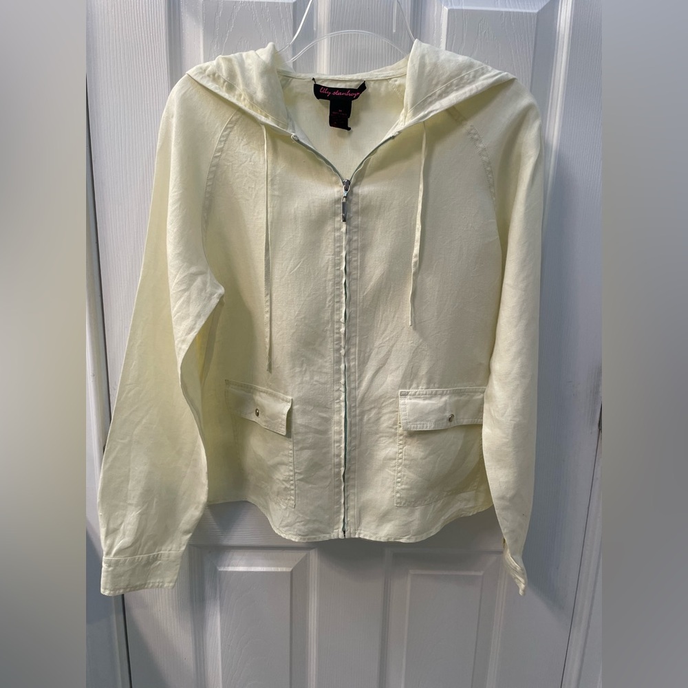 LILY STANHOPE Soft Yellow Linen Jacket Large